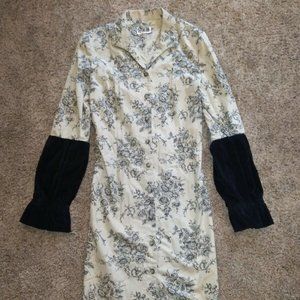 Upcycled Jacket Toile Beige Black Steampunk Cottagecore M